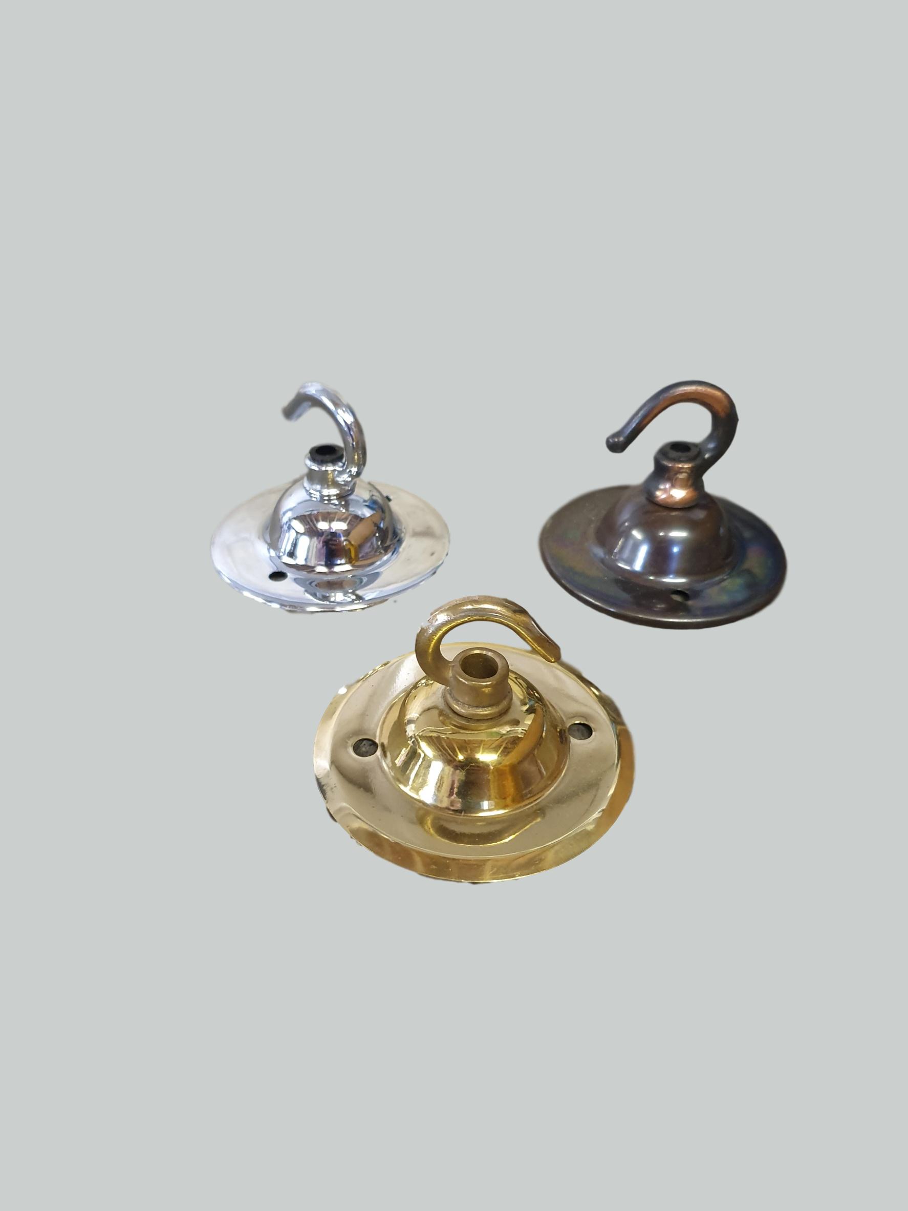 3in Diam Ceiling Plate | Single Hook | 2in Centre Fix