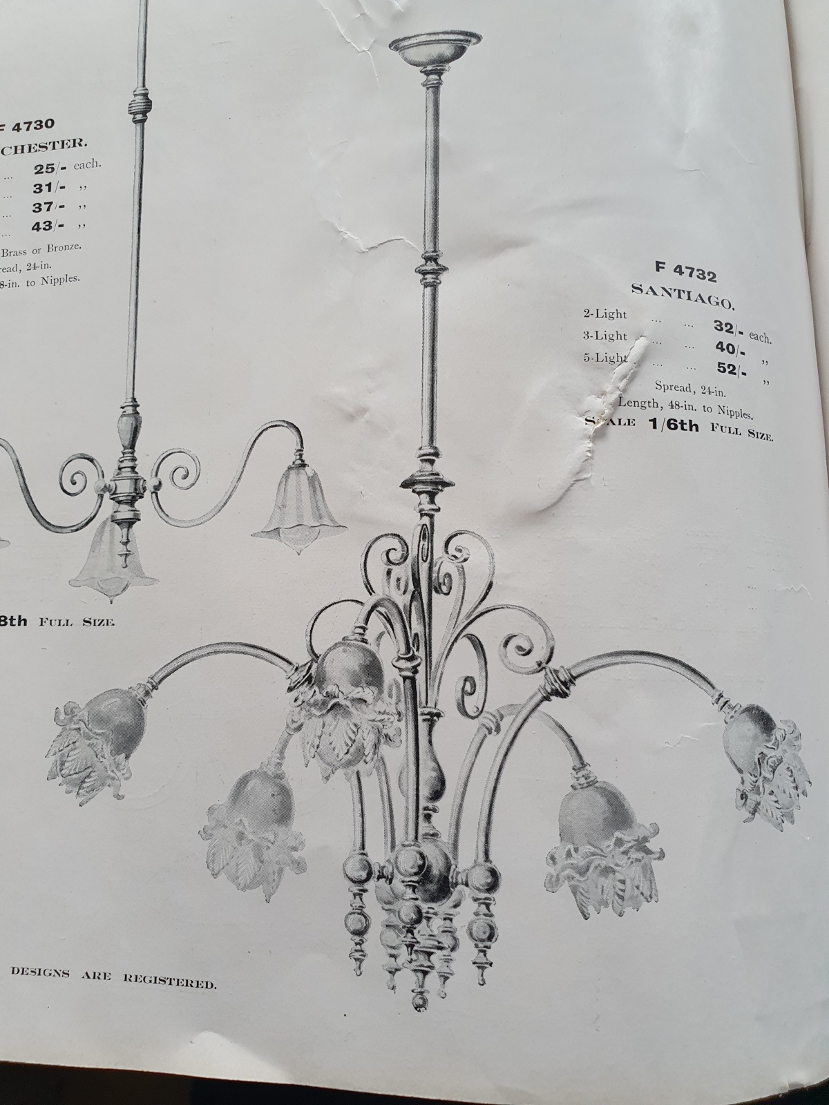 The General Electric Company (G.E.C) | Brass 5-Branch Chandelier | England c.1905 | SOLD - Image 8