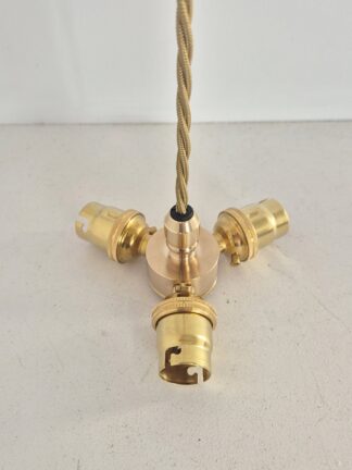 3-Way Bulbholder "Plafonnier" Pendant | Brass, Bronze or Nickel Finish