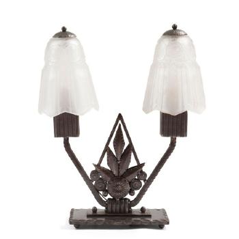 Marcel Vasseur & Muller Frères | Wrought Iron & Marble Base Piano Lamp - Image 7
