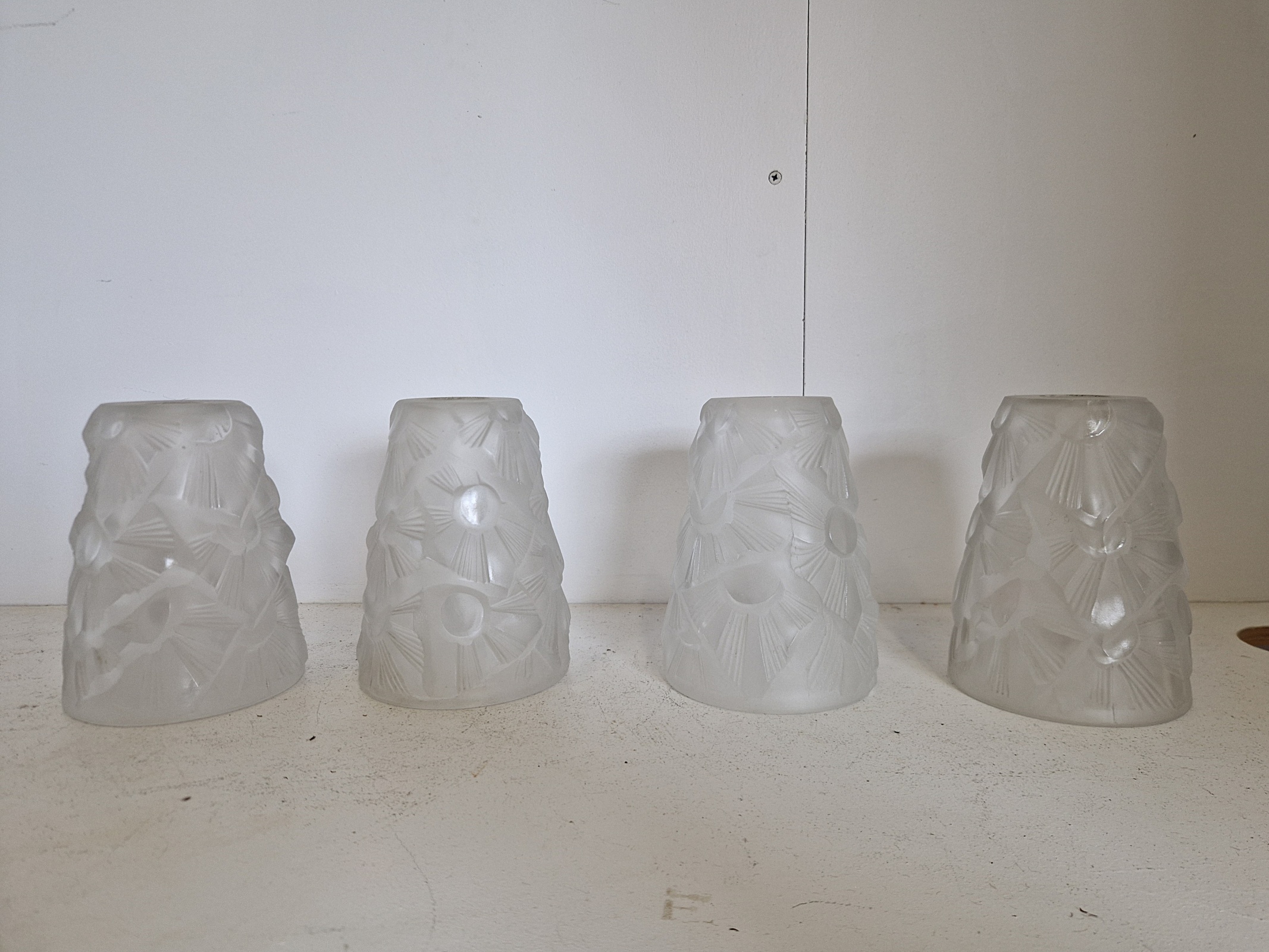 Verrerie D’art Degué | Collection of 4 Art Deco Lampshades | France c1930