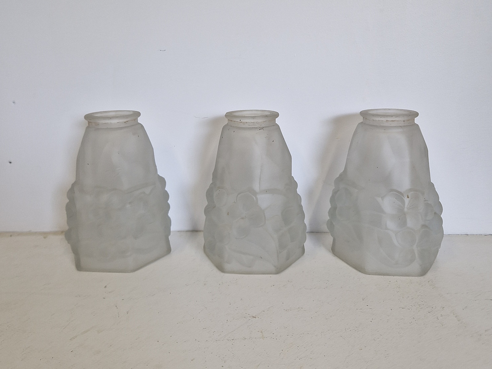 ROS (Degué) | 3 Art Deco Lampshades | France c.1925