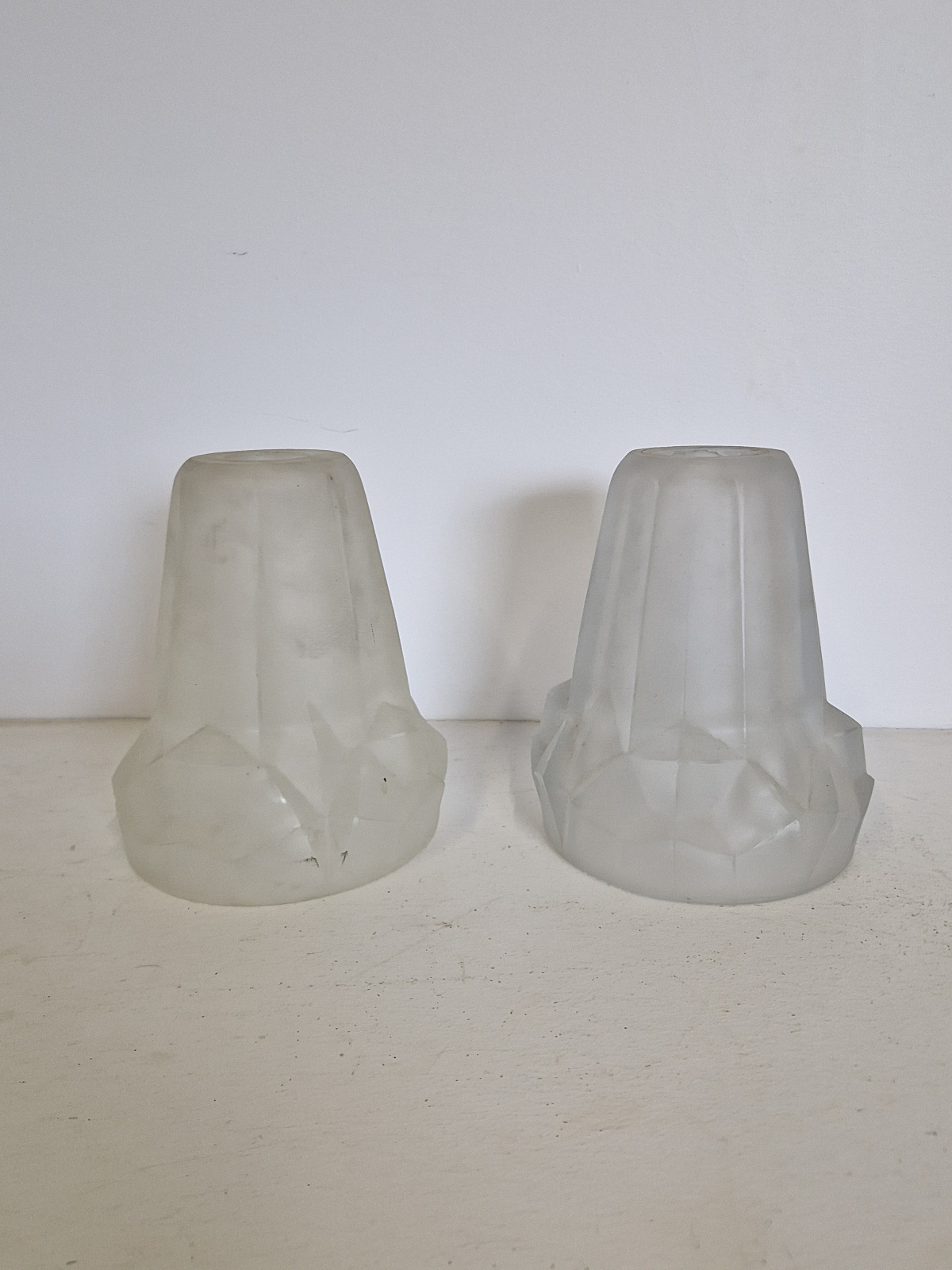 Verrerie D’art Degué | 2 Similar Art Deco Lampshades | France C.1930