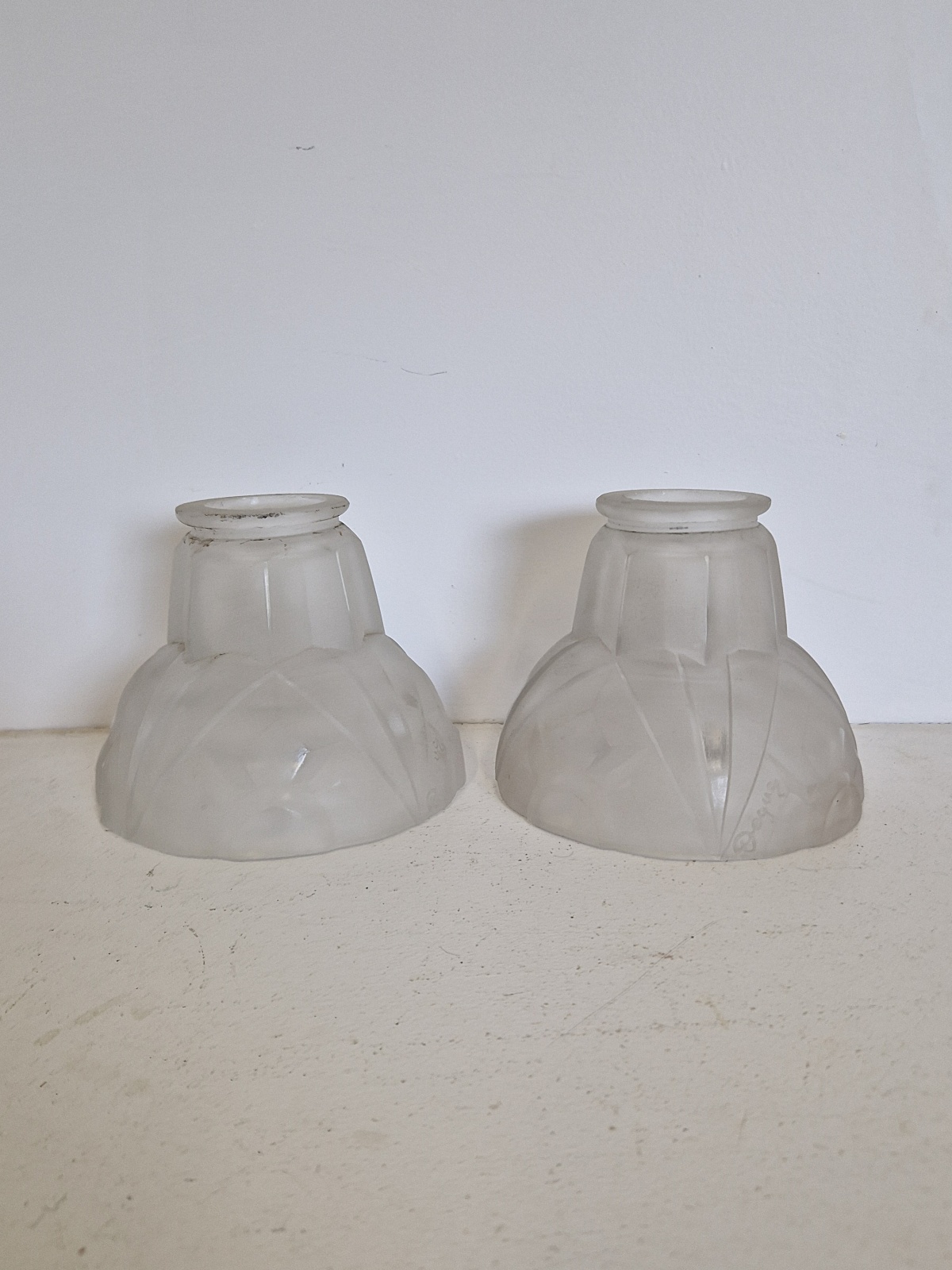 Verrerie D’art Degué | 2 Art Deco Lampshades | France c.1925