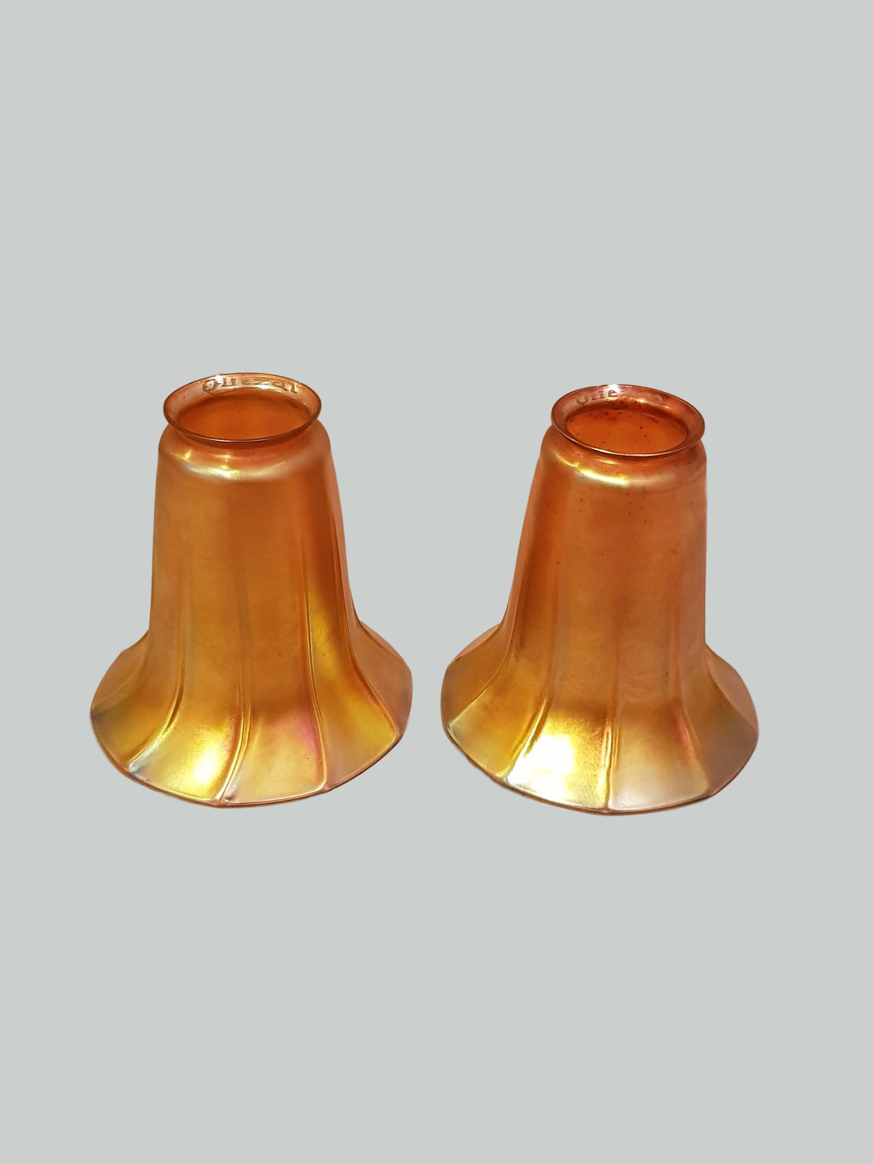 Quezal | 2 Irridescent Lampshades