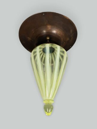 The Birmingham | Antique Copper Arts & Crafts Flush Mount | Concical-knop Lampshade