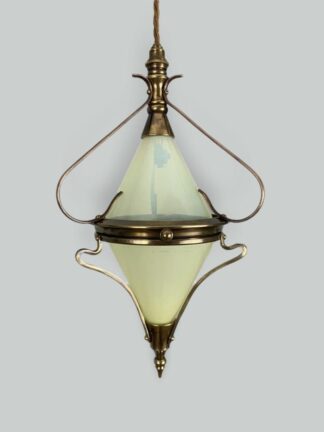 The Diamond | Small W.A.S Benson Pendant Lantern | Vaseline-glass Inserts