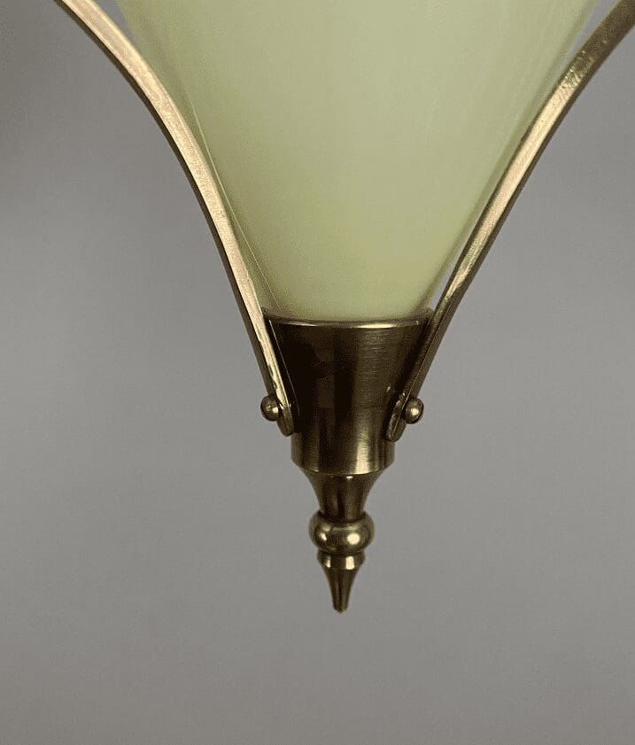 The Diamond | Small W.A.S Benson Pendant Lantern | Vaseline-glass Inserts - Image 3