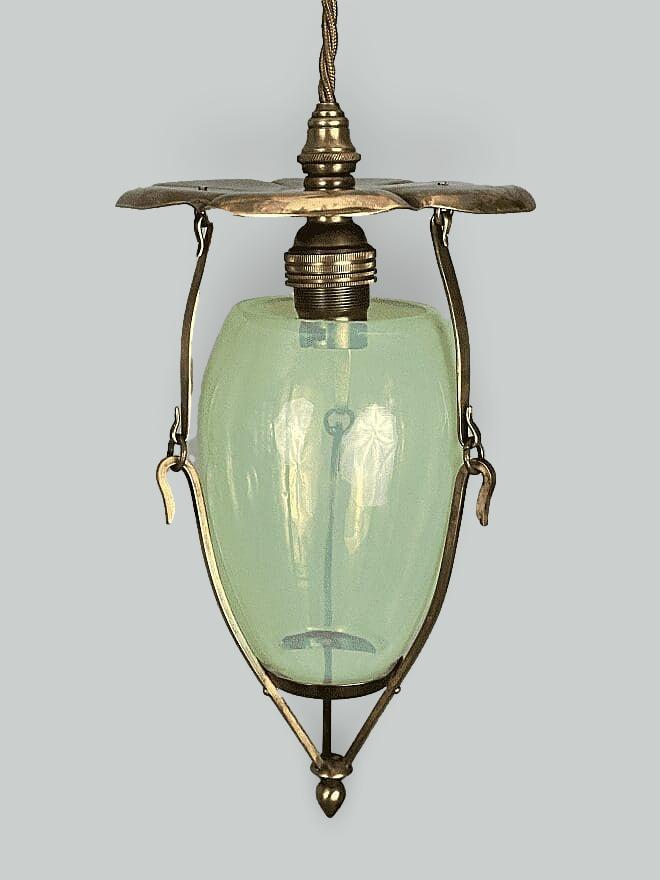 The Lily Pad | Small W.A.S Benson Pendant Lantern | Vaseline-glass Insert