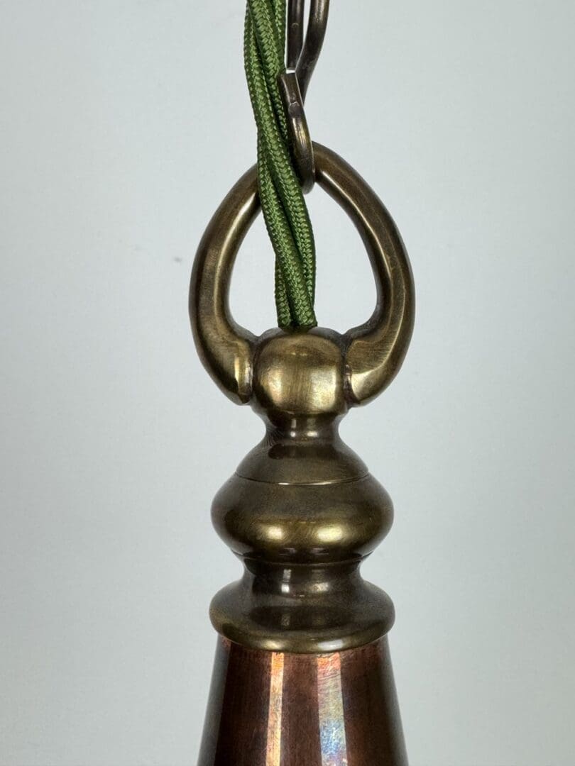 The Witch's Hat | Antique Copper Arts & Crafts Lantern | Vaseline-teardrop Lampshade - Image 4