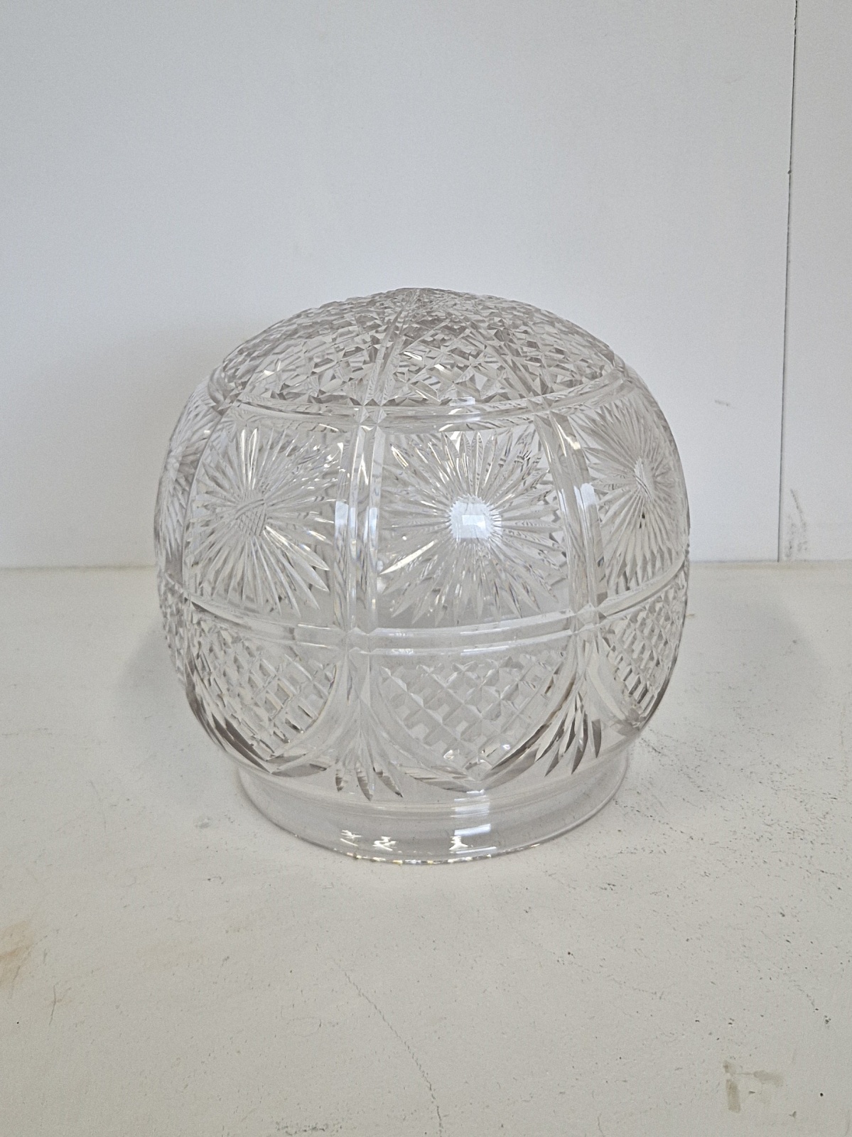 Very Large & Good Cut-glass Globe Lampshade