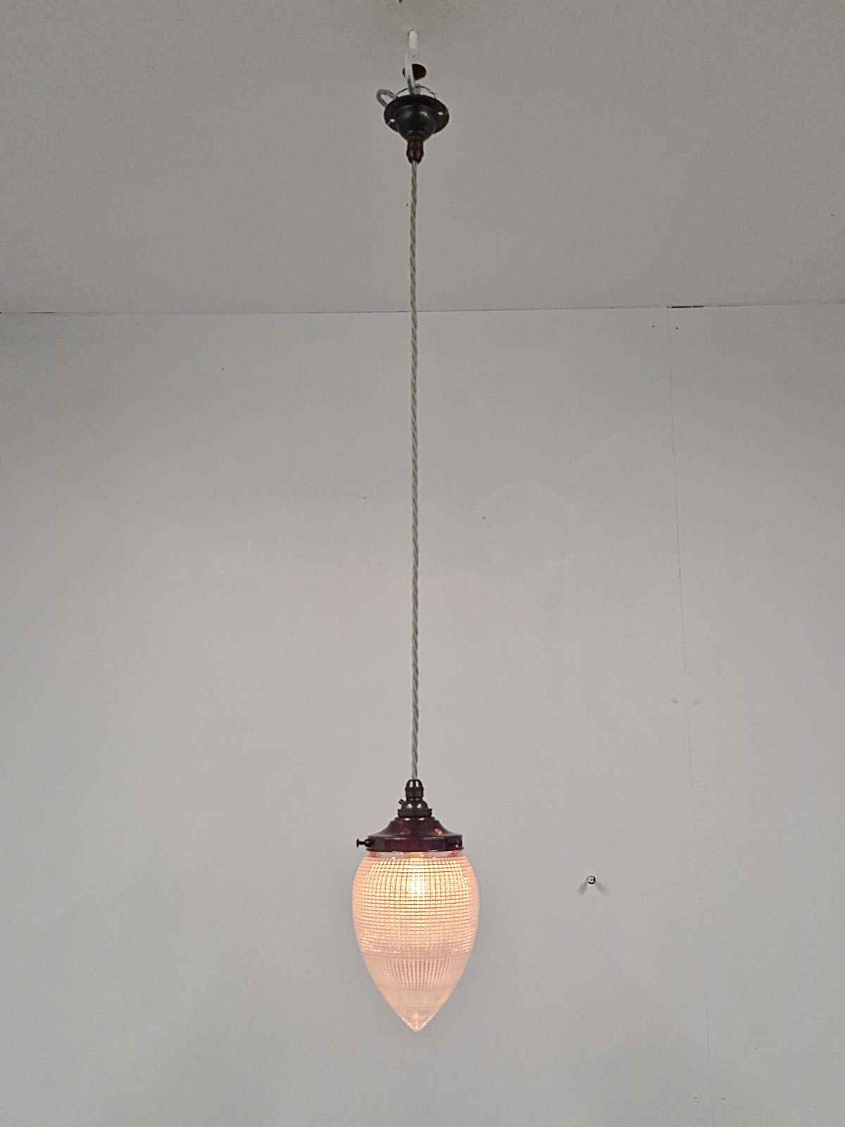 The Holophane Company | 2 Holophane Glass "Pineapple" Pendants | England c.1905 | SOLD - Image 2