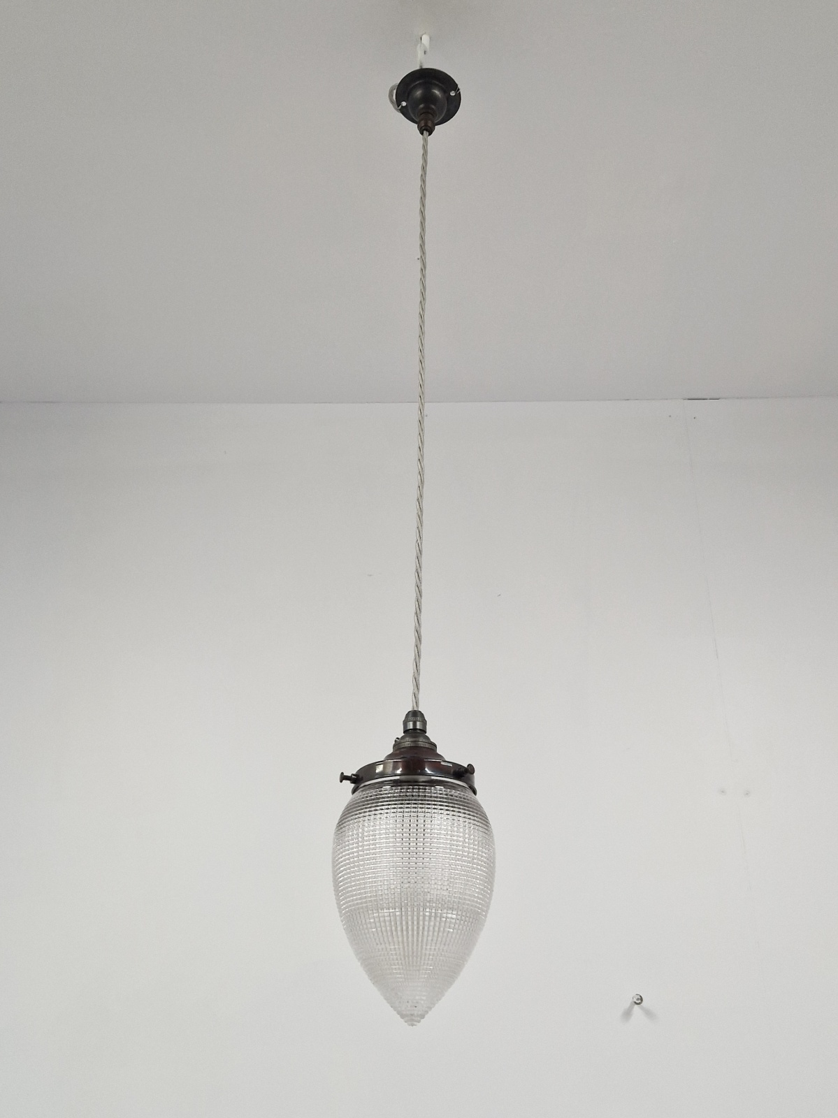 The Holophane Company | 2 Holophane Glass "Pineapple" Pendants | England c.1905 | SOLD - Image 5