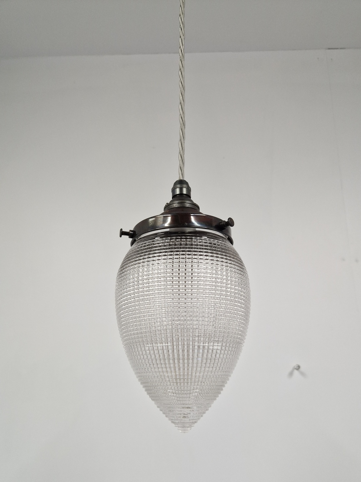 The Holophane Company | 2 Holophane Glass "Pineapple" Pendants | England c.1905 | SOLD - Image 7