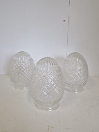 Unsigned | 3 Cut-glass Pineapple Lampshades | English c.1900