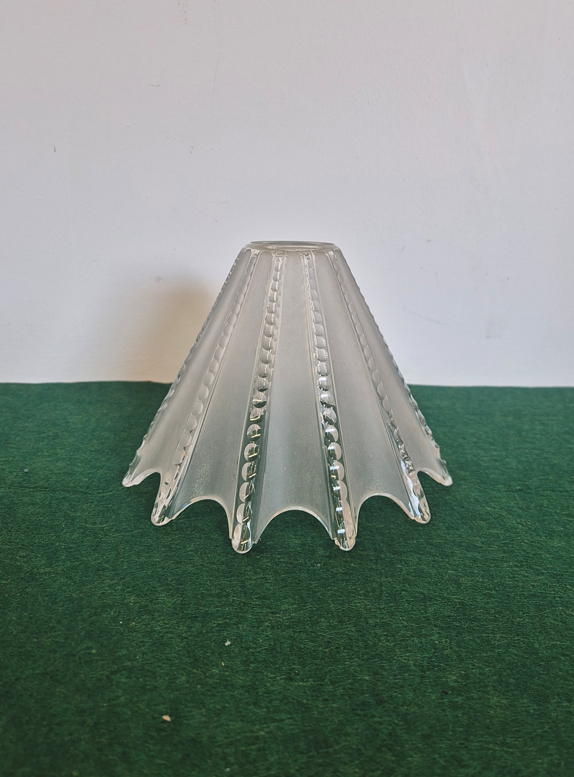 Unsigned | Rare Cut-glass & Frosted Lampshade | French c.1920