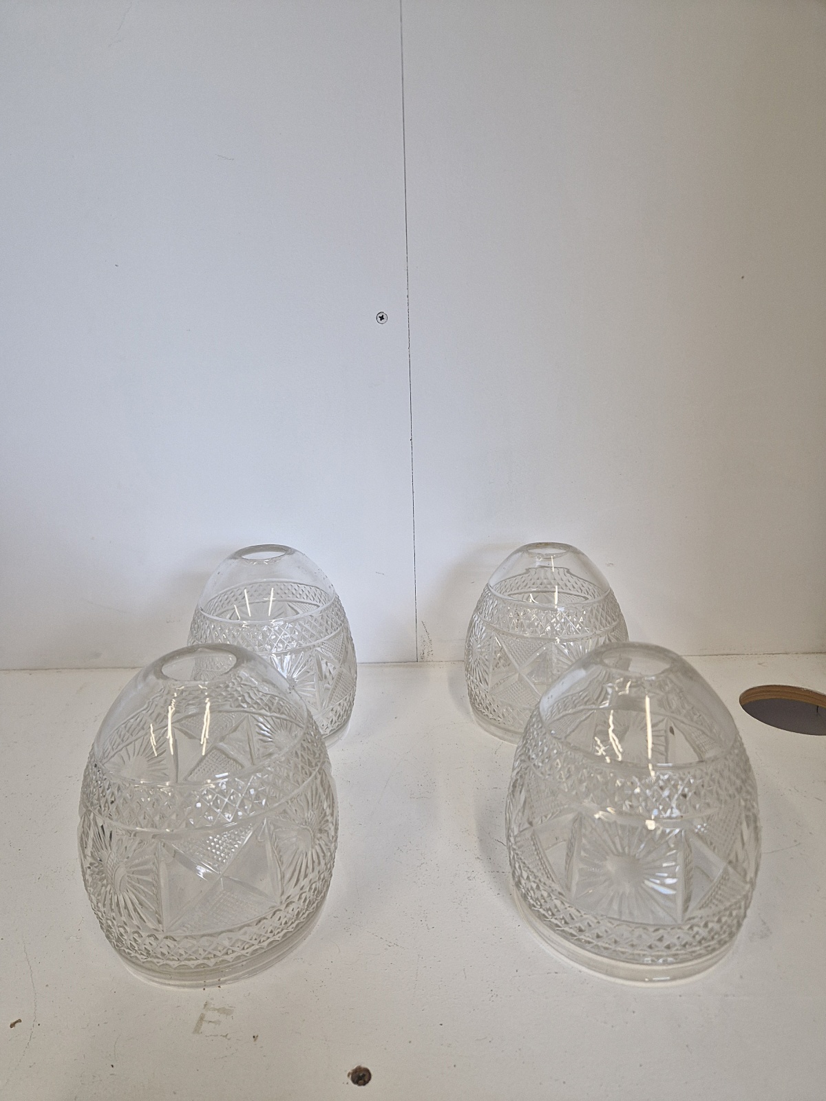 4 cut-glass lampshades | France c.1925