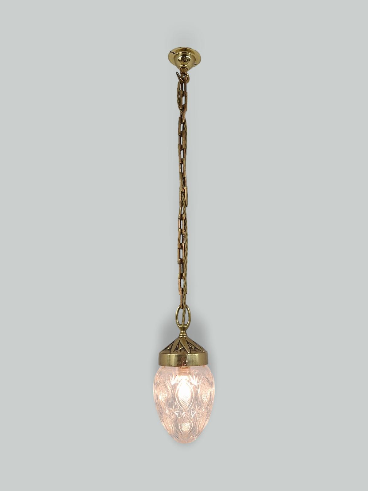 Unsigned | Cut-glass "Pineapple" Pendant Lampshade | England c.1905 | SOLD
