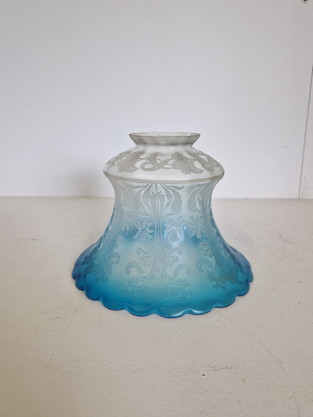 Very Good Quality Blue Acid-Etched Lampshade