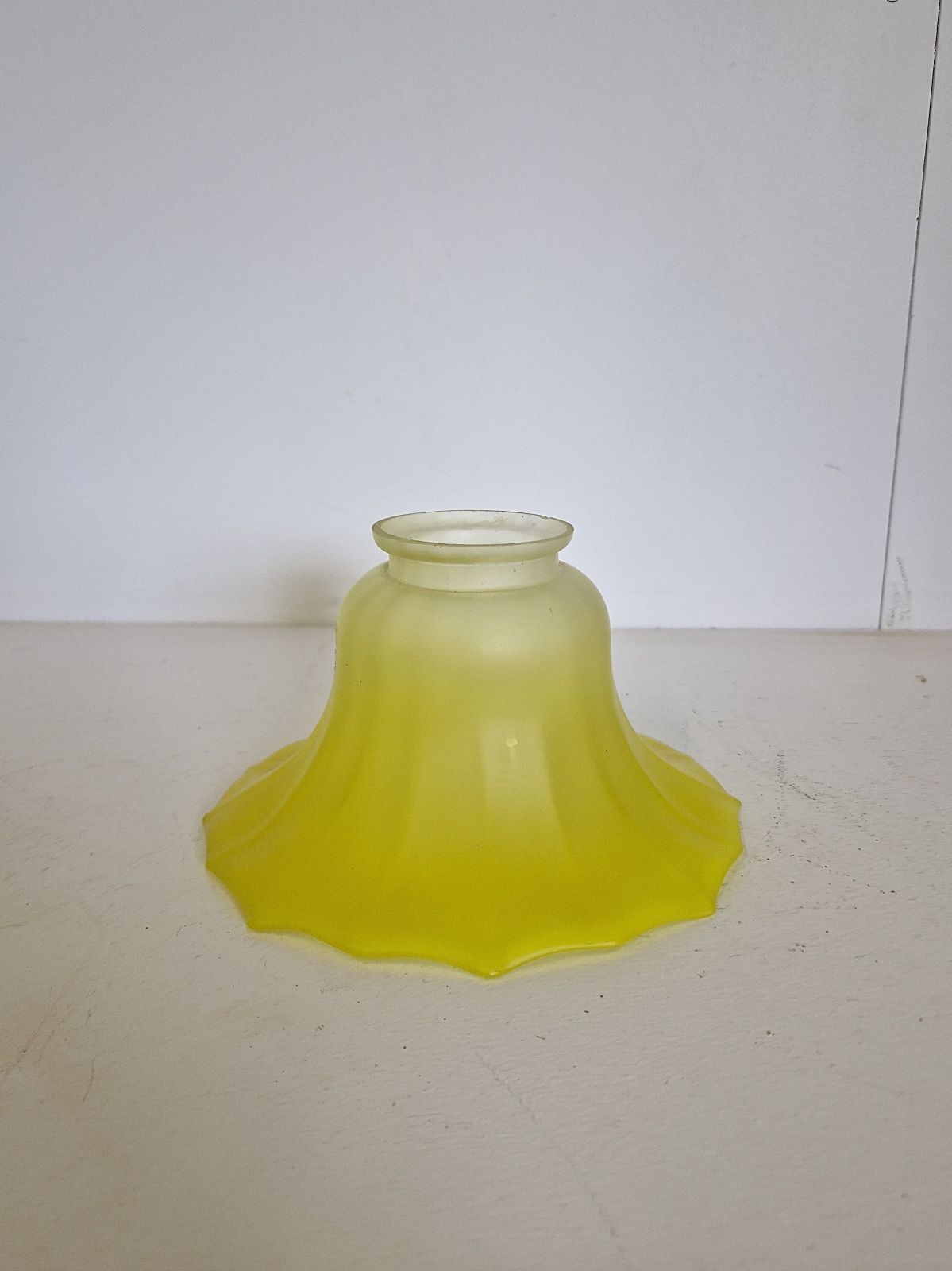 Very Good Quality Yellow Satin-Glass Lampshade