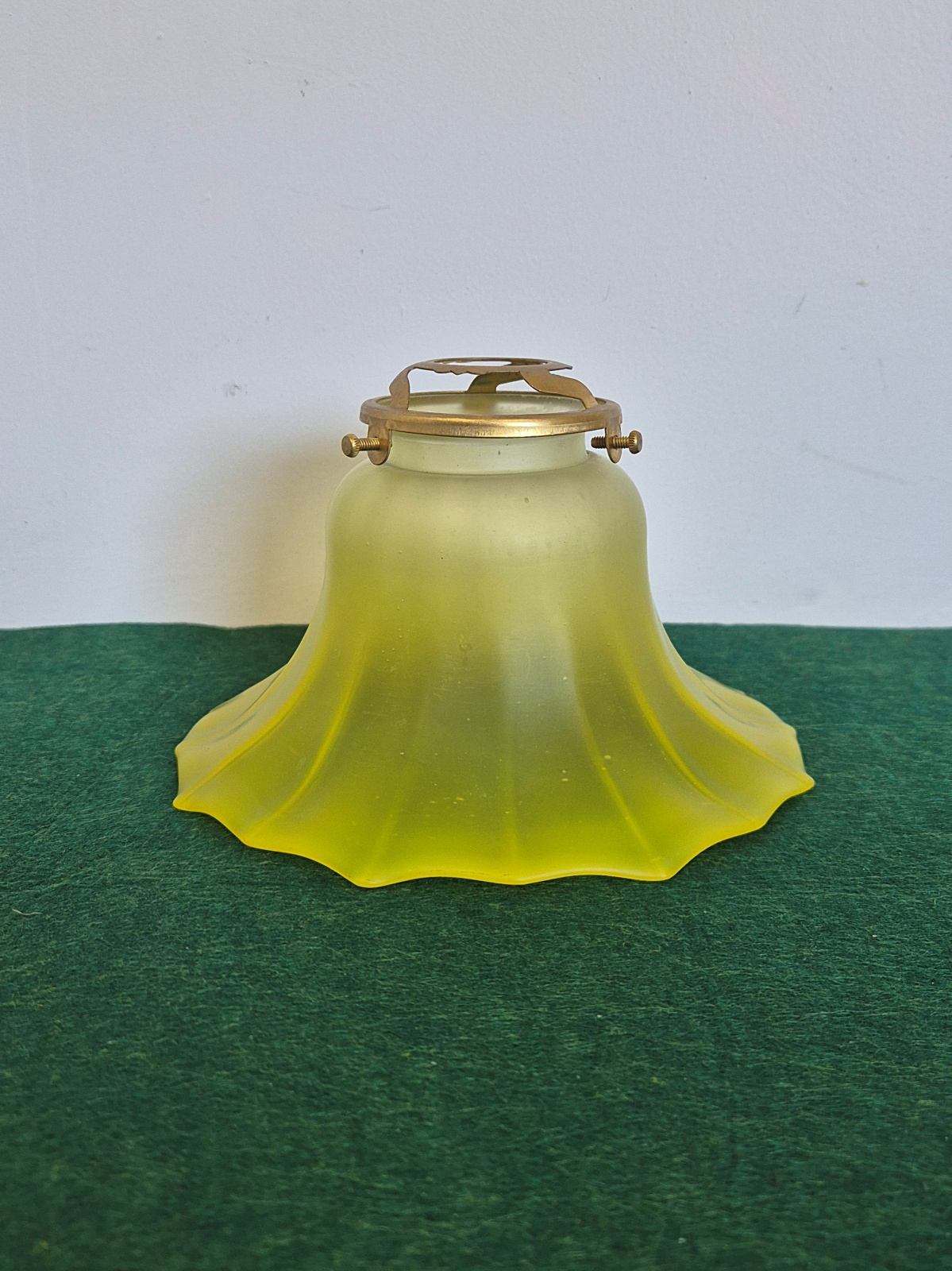 Unsigned | Yellow Satin-glass Lampshade | England c.1910