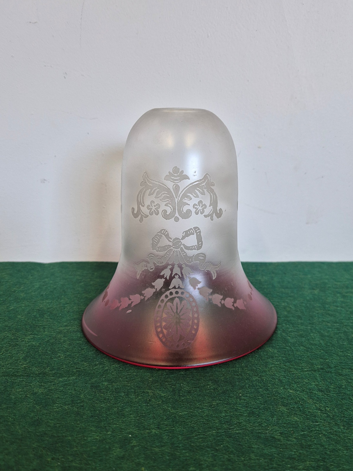 John Walsh Walsh | Cranberry & Acid-Etched Lampshade | England c.1910