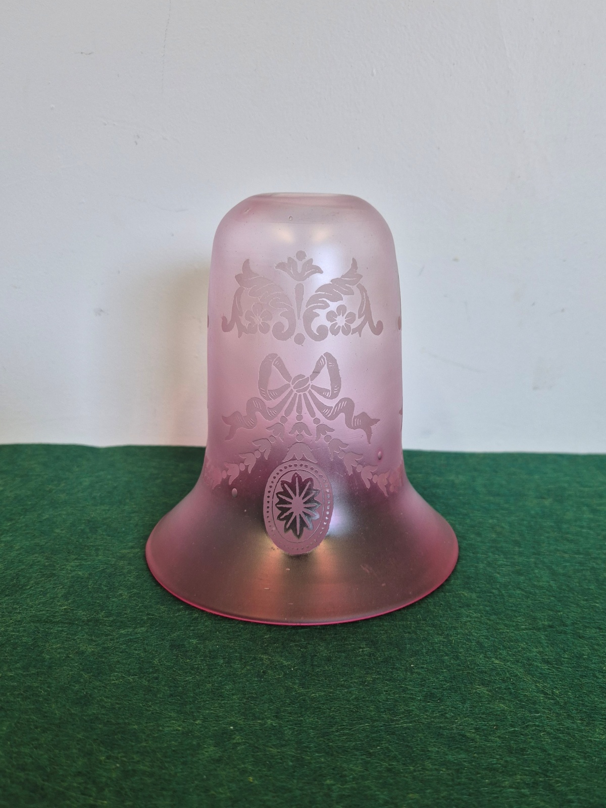 John Walsh Walsh | Cranberry & Acid-Etched Lampshade | England c.1910