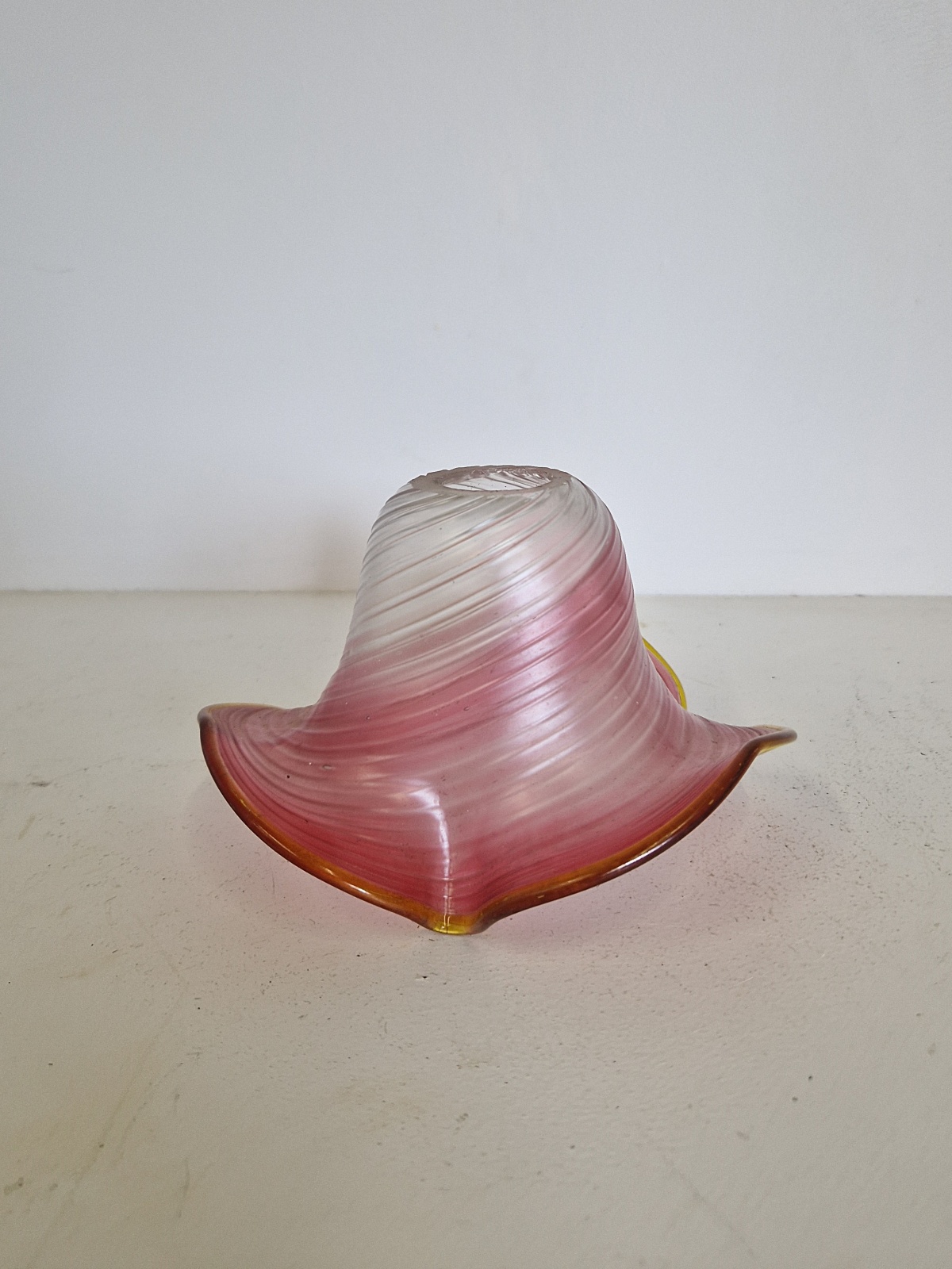 Beautiful Cranberry Swirl Lampshade | England c.1900