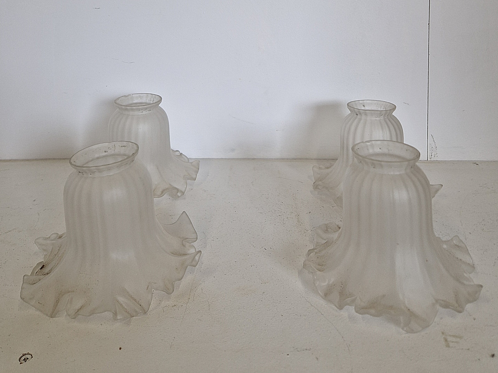 Unsigned | Collection of 4 Floral Satin Lampshades | France c.1910