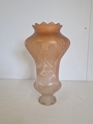 Ingram & kemp Ltd, Birmingham | Large & rare Amber-Etched Gas Lampshade | English c.1901