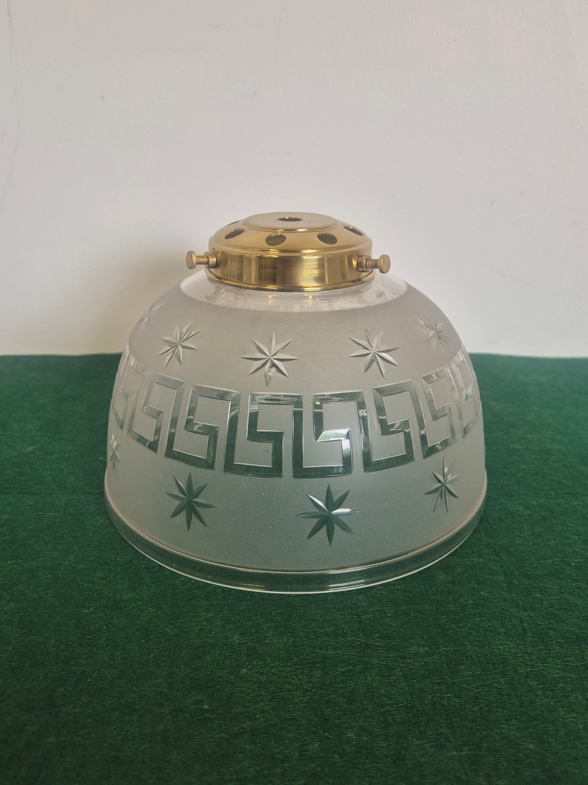 Unsigned | 2 Frosted & Cut-glass Gas Lampshades | England c.1900