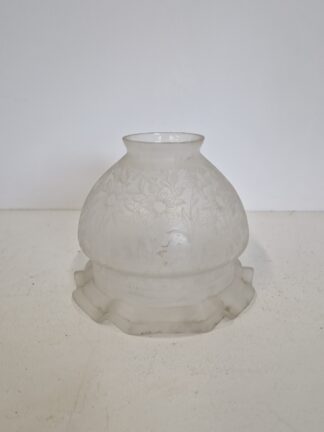 Unsigned | Satin-Etched Gas Lampshade | English c.1900