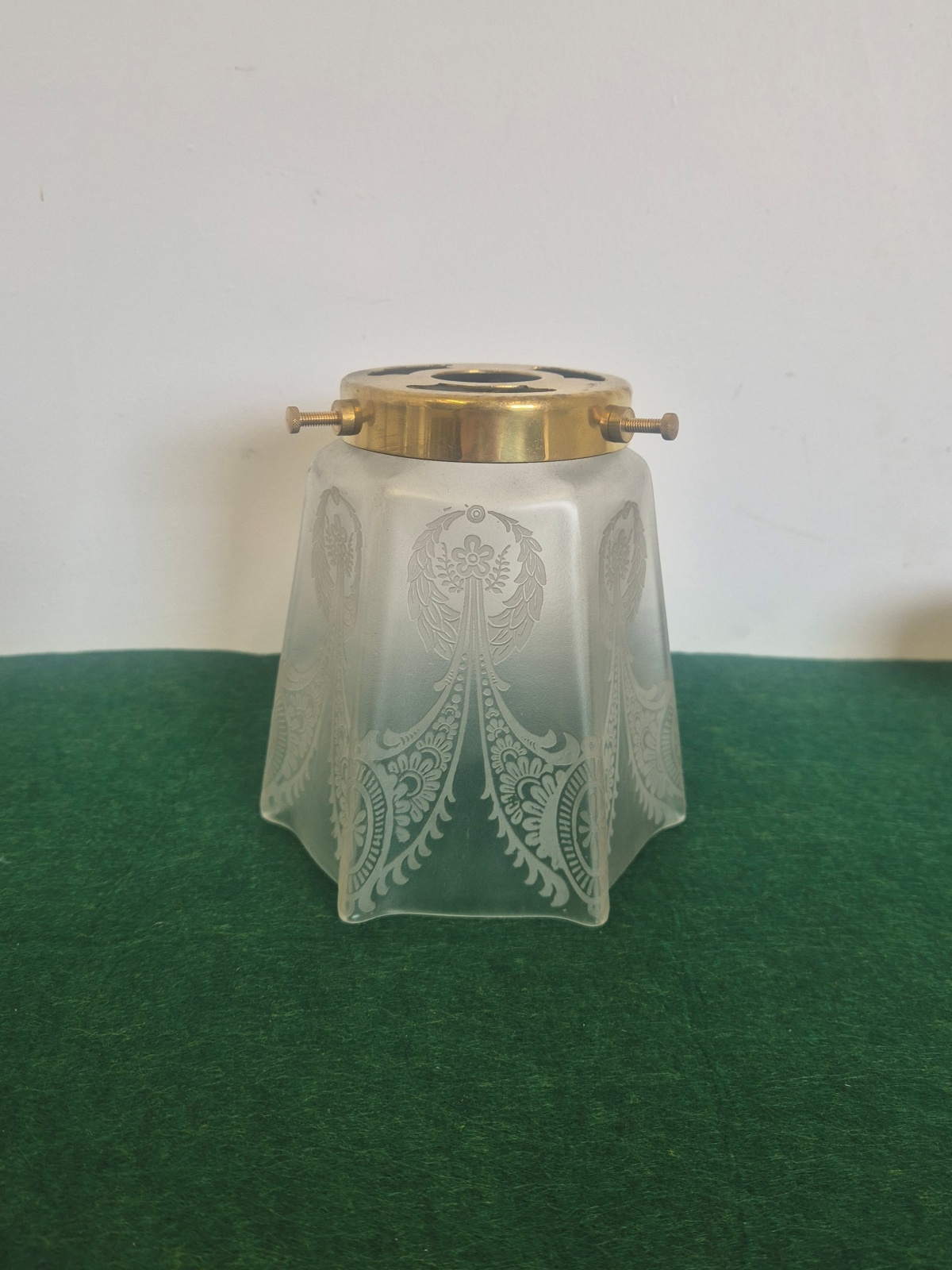 Unsigned | Satin-Etched Gas Lampshade | English c.1900