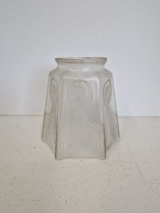 Unsigned | Satin-Etched Gas Lampshade | English c.1900