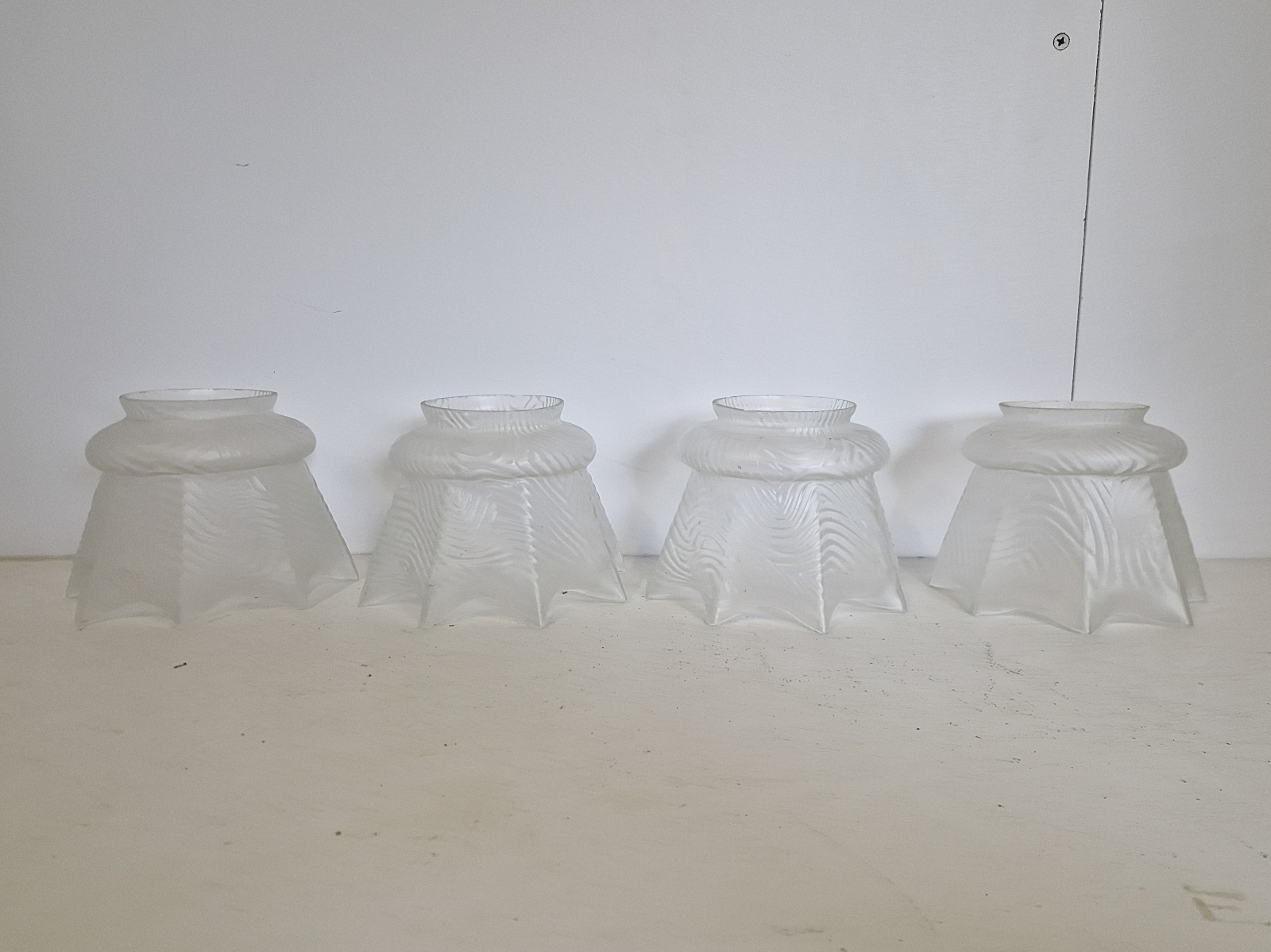 Unsigned | Collection of 4 Satin-Glass Gas Shades | C.1900