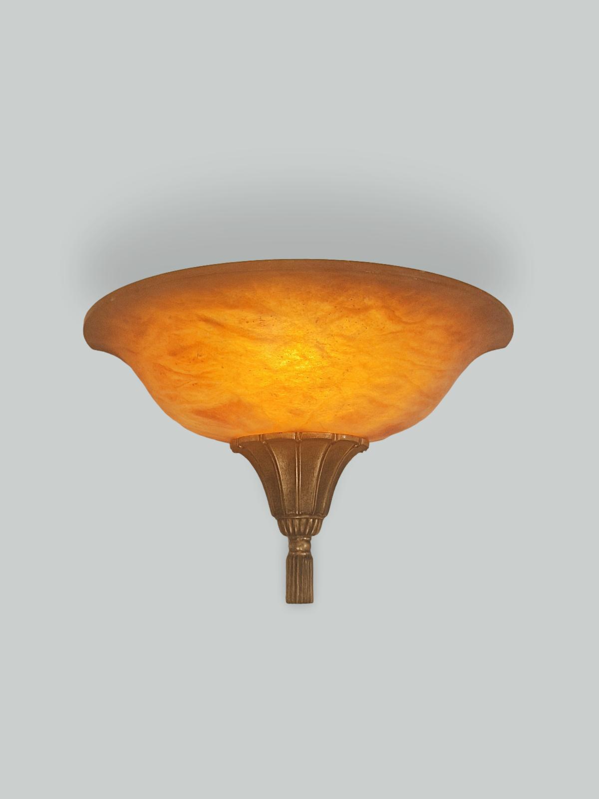 Unsigned | 2 Art Deco Alabaster Wall Lights | France c.1925