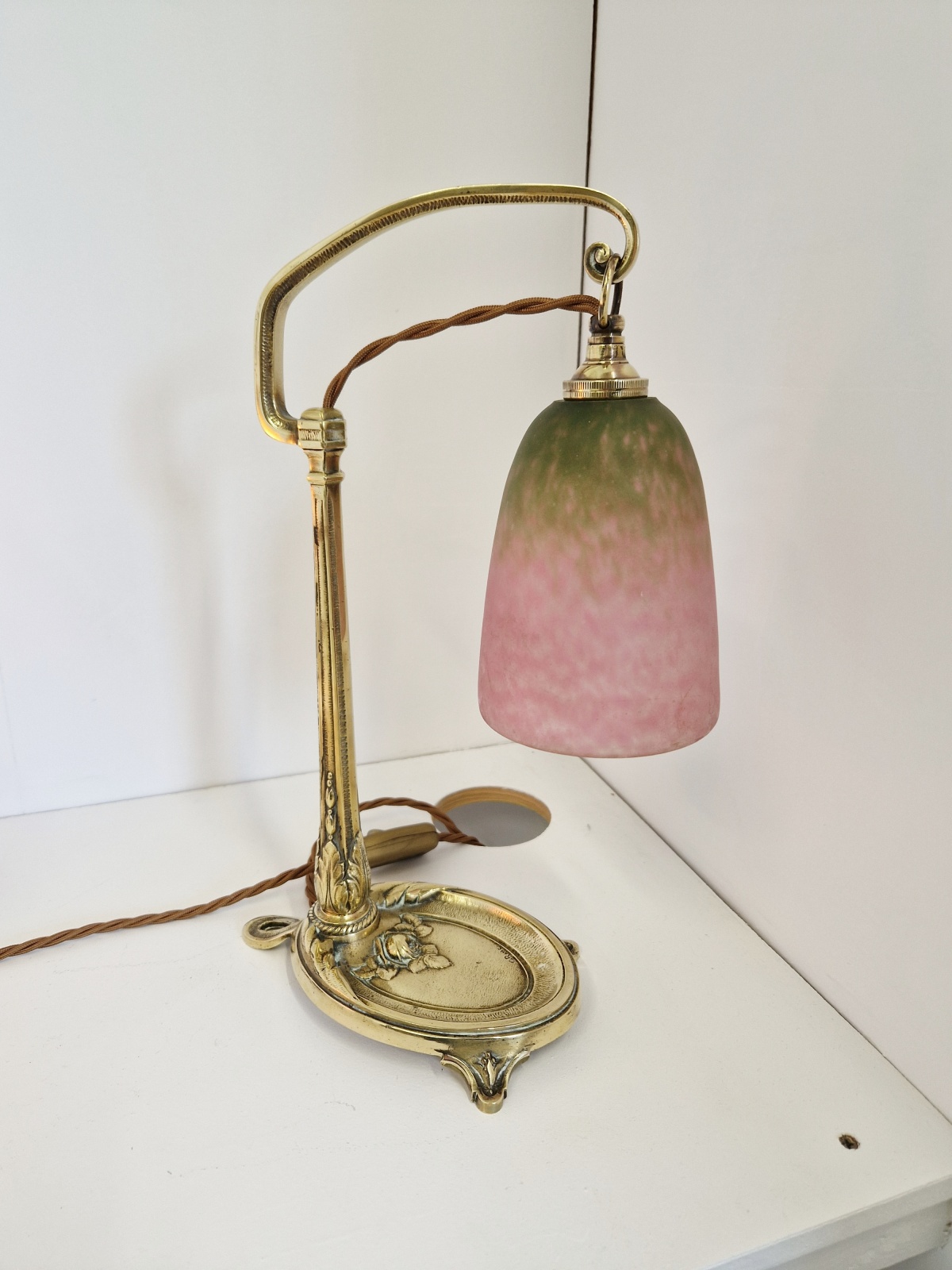 Charles Ranc & Verreries Schneider | 2 Bed-side Table Lamps | France c.1920 | SOLD - Image 5