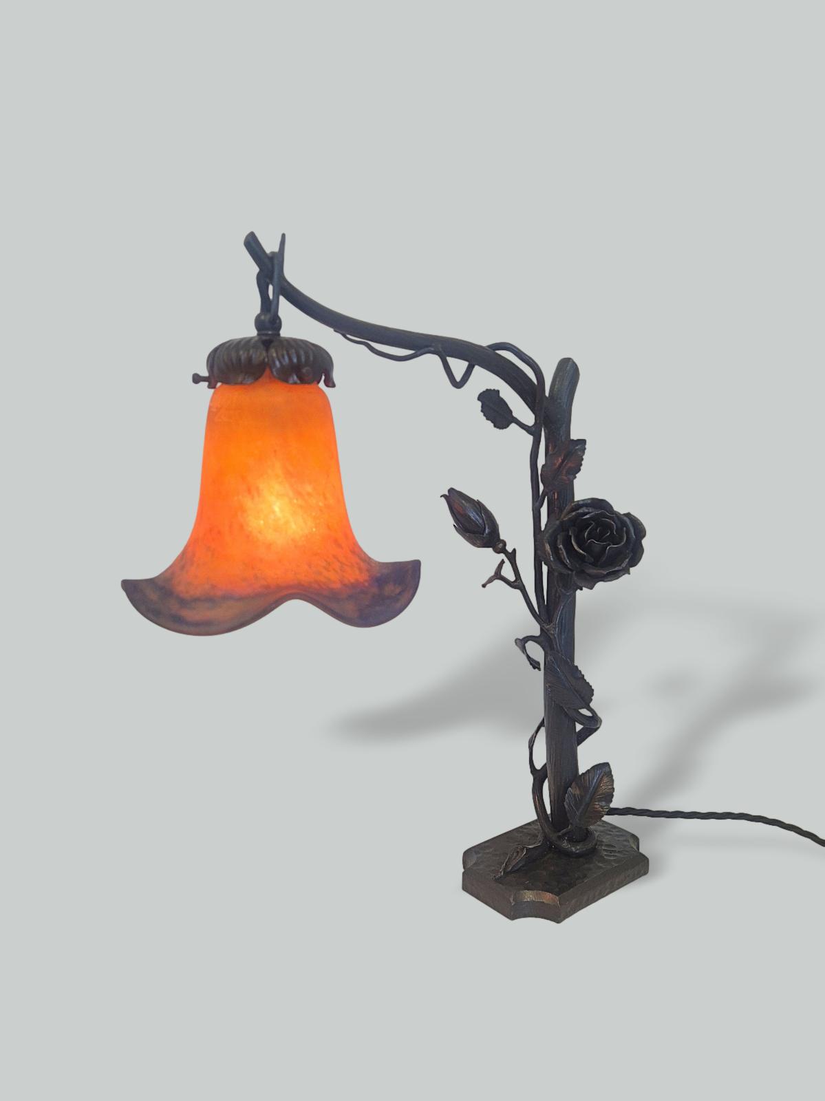 François Carion & Muller Frères | Wrought-Iron Table Lamp | Belgium c.1930