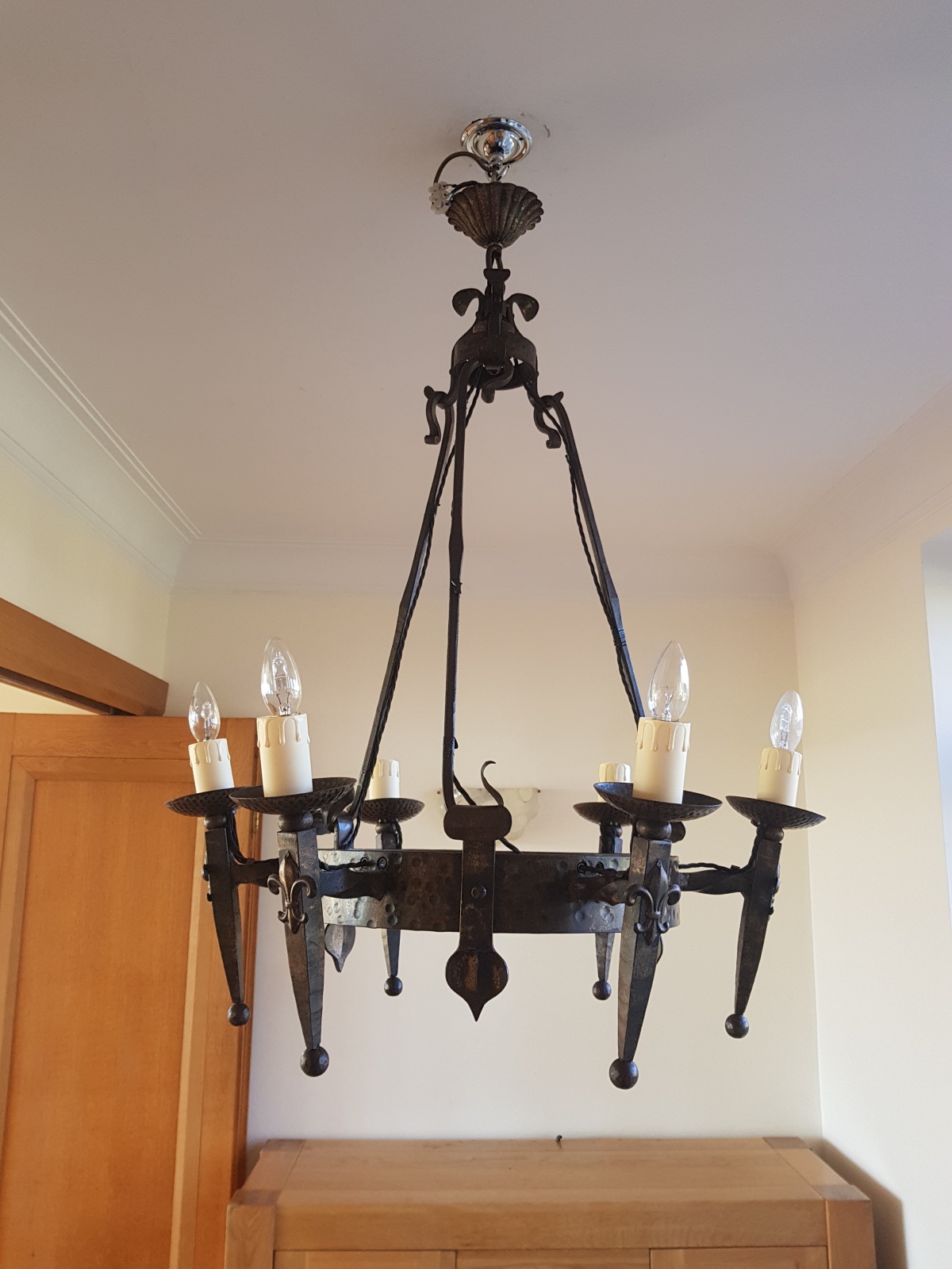 Neo-Gothic Wrought-Iron Candelabra | France 1st half c.20th - Image 2