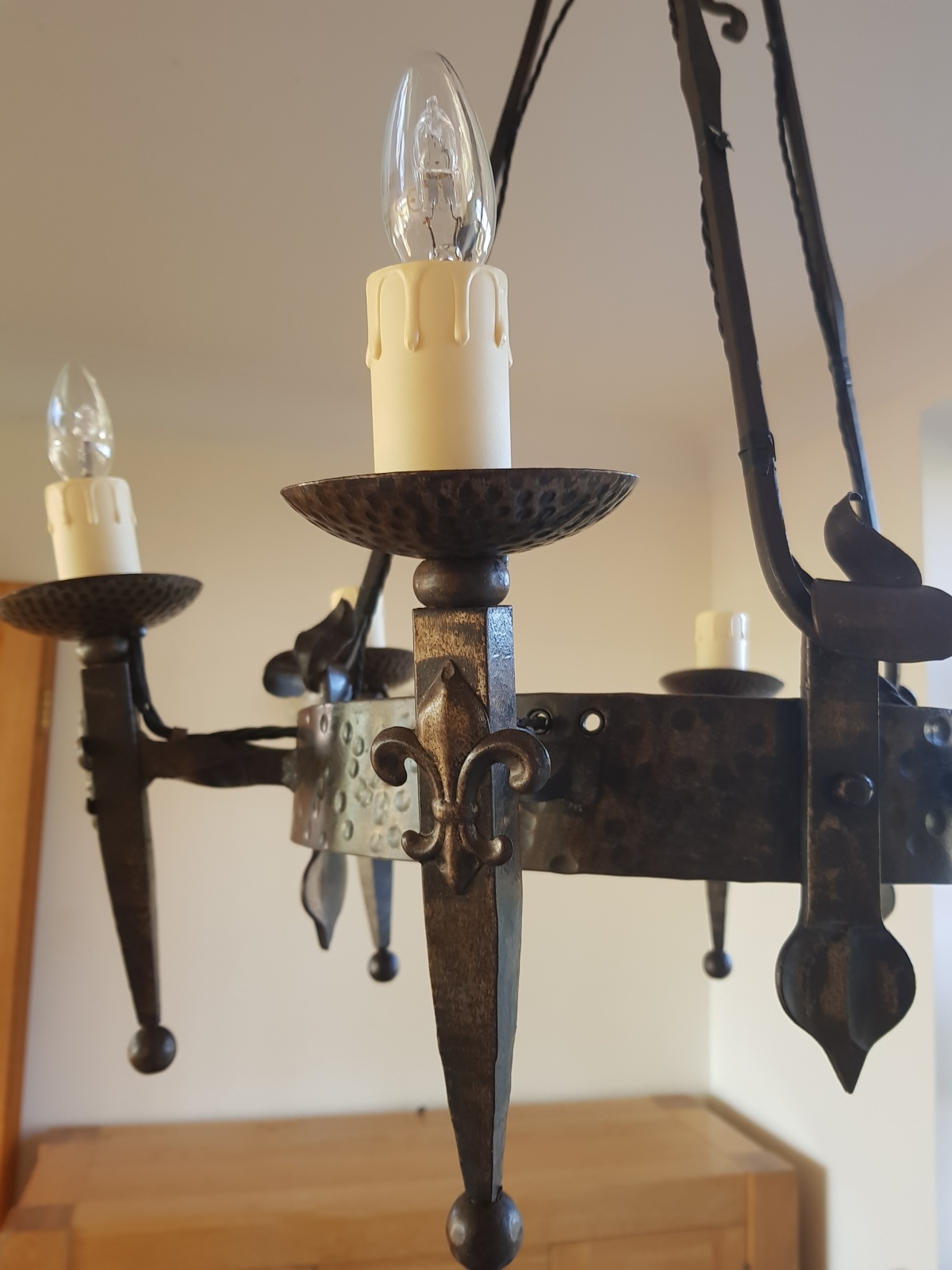 Neo-Gothic Wrought-Iron Candelabra | France 1st half c.20th - Image 4