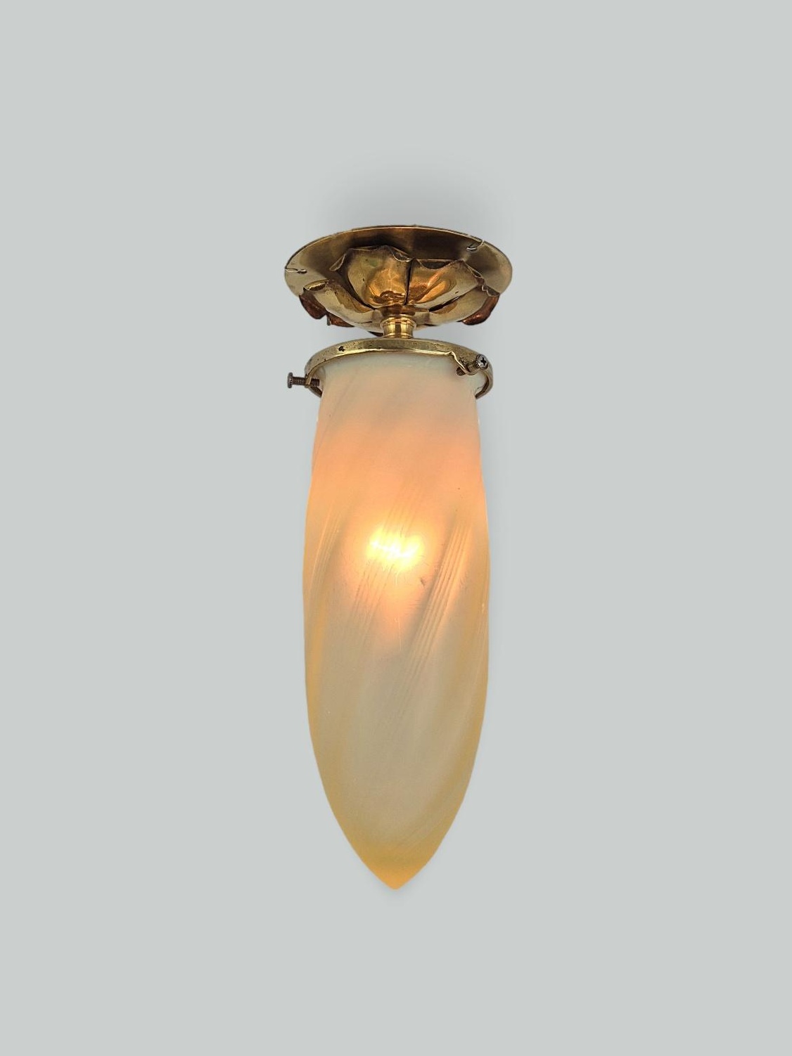 Unsigned | 2 Art Nouveau Vaseline-glass Flush-mounts | England c.1905-15