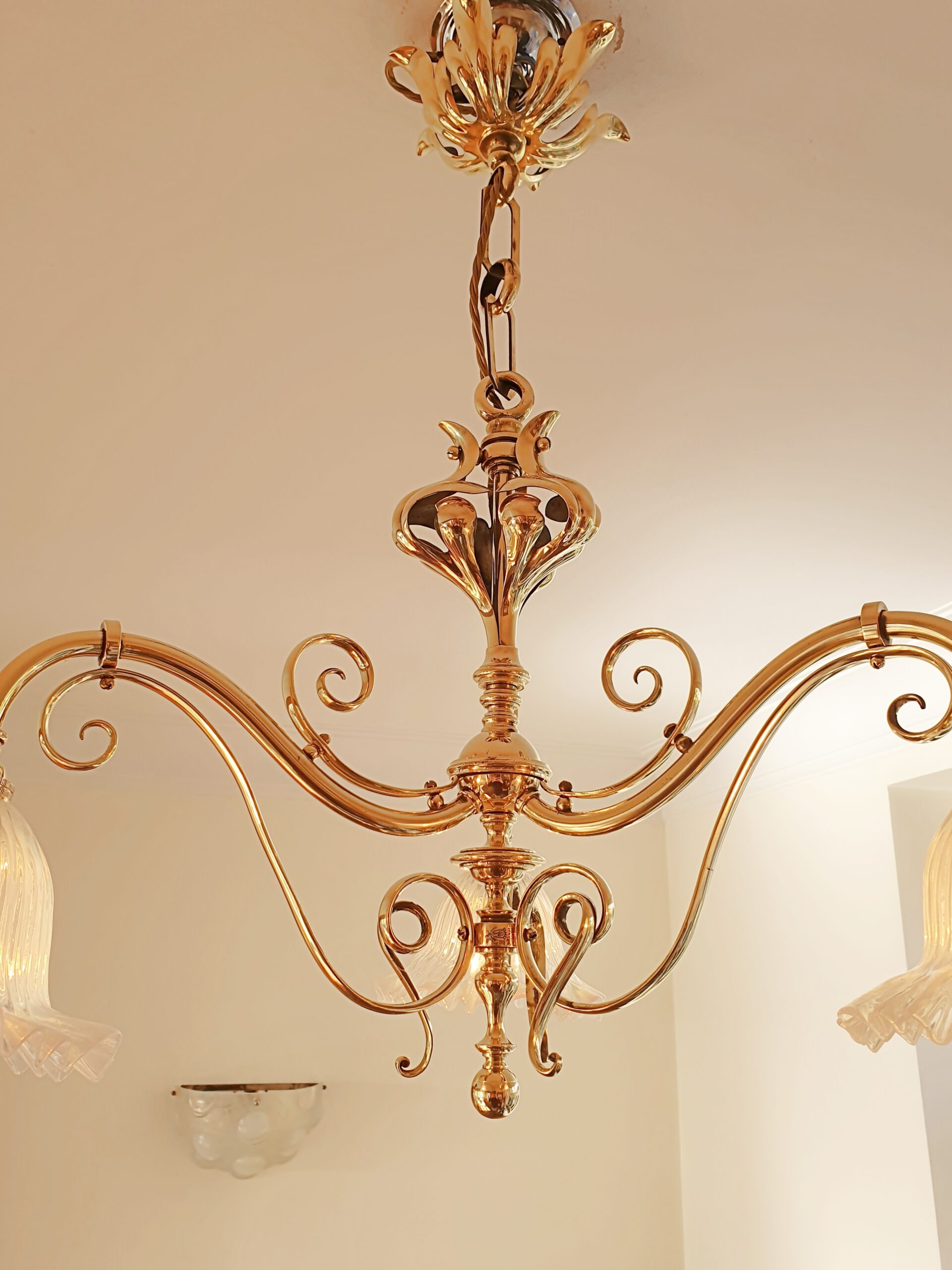 Best & Lloyd, Birmingham | Art Nouveau 3-Branch Ceiling Light | England c.1900 | SOLD - Image 7