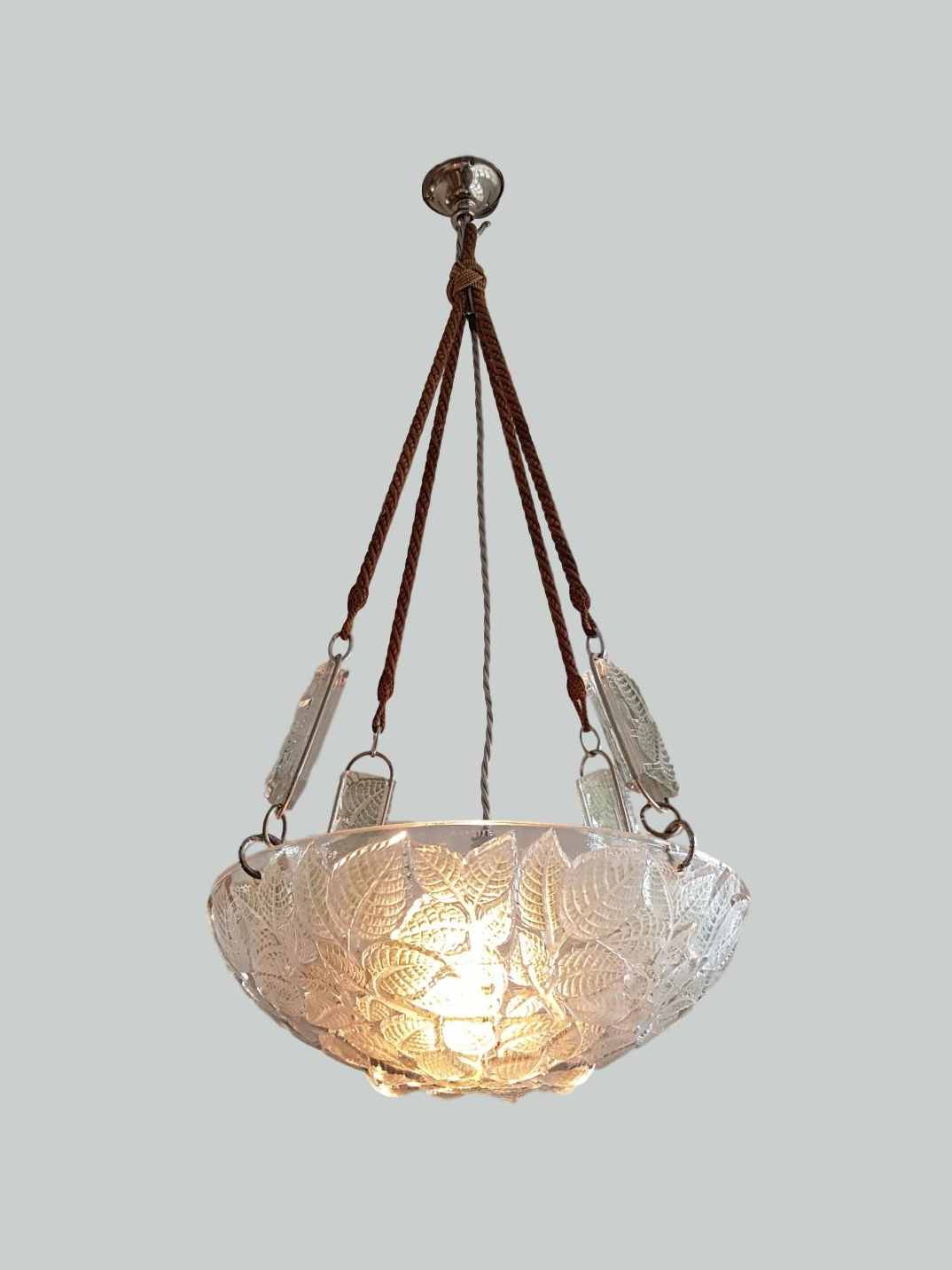 René Lalique | 2 "Charmes" Frosted Glass Plafonniers | France c.1920 | SOLD