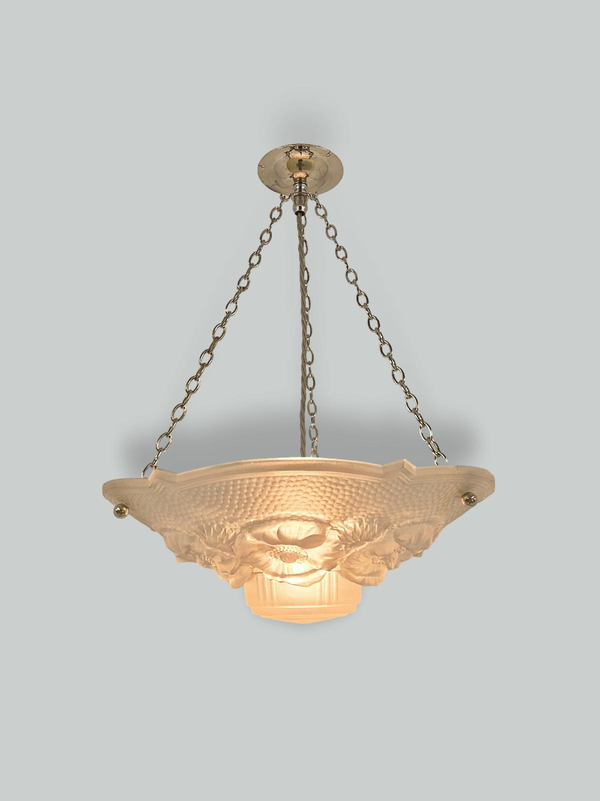 C.S.R France | Large Art Deco Plafonnier | France c.1930