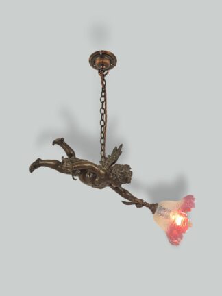 Unsigned | Bronzed-spelter Pendant Cherub | France Early c.20th