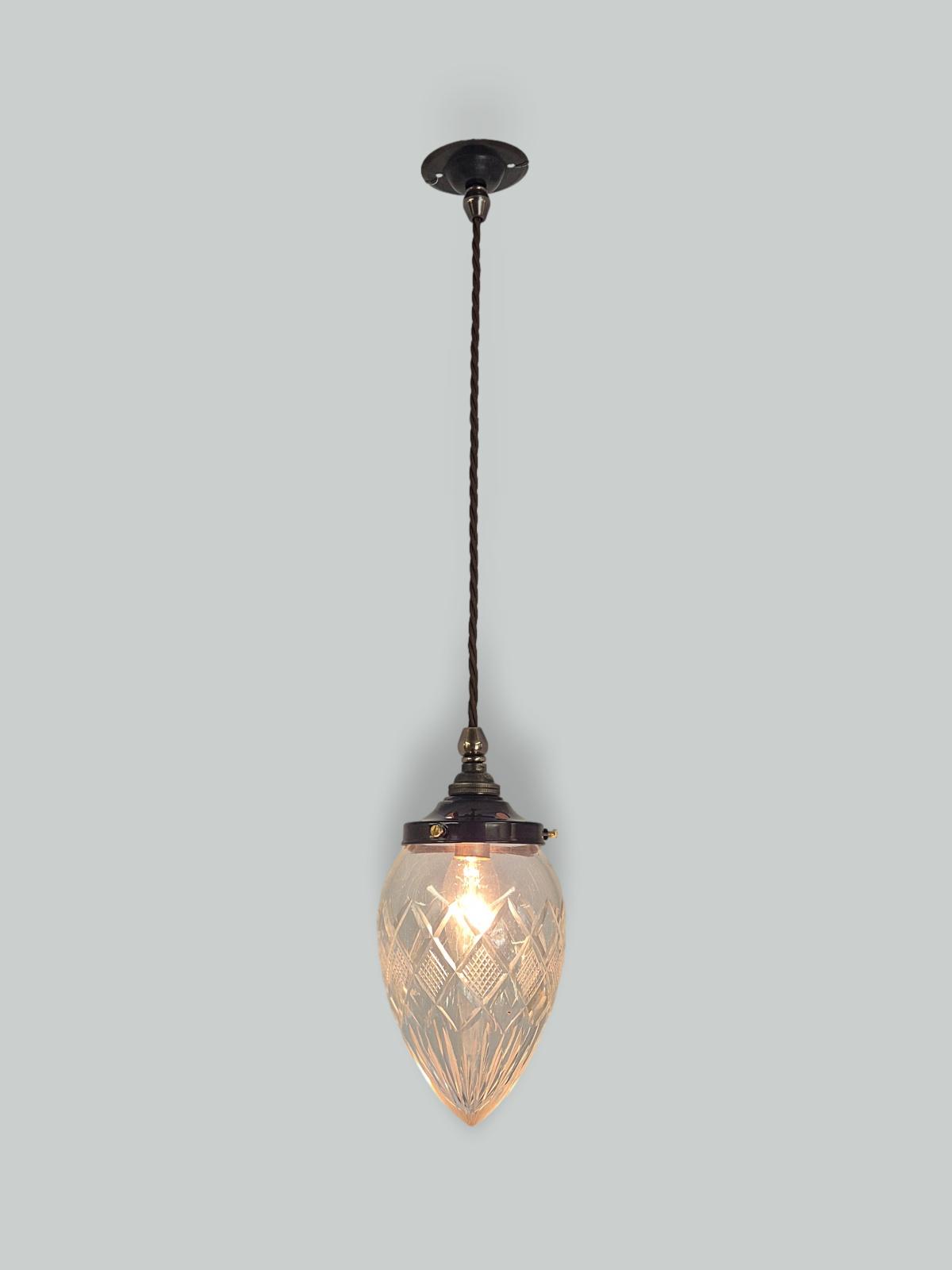 Unsigned | 2 Cut-glass "Pineapple" Pendants | England c.1910-20