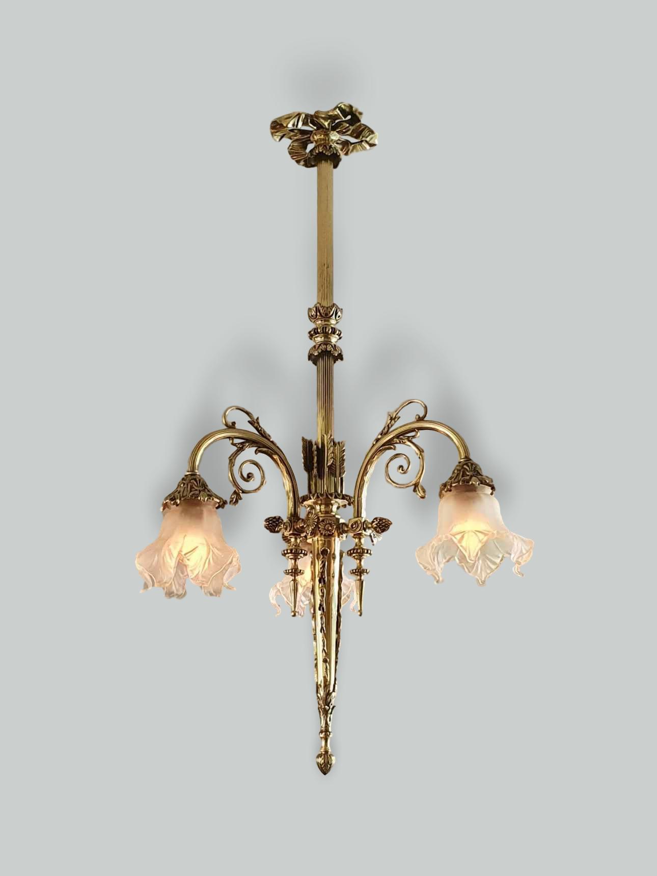 Fonderies de Bronze, Nanterre & Lyon | Neoclassical Electrolier | France Early c.20th