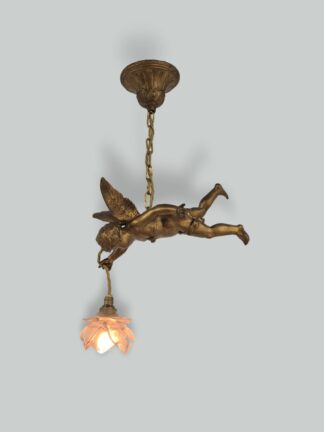 Unsigned | Gilt-spelter Cherub Pendant | France Early c.20th