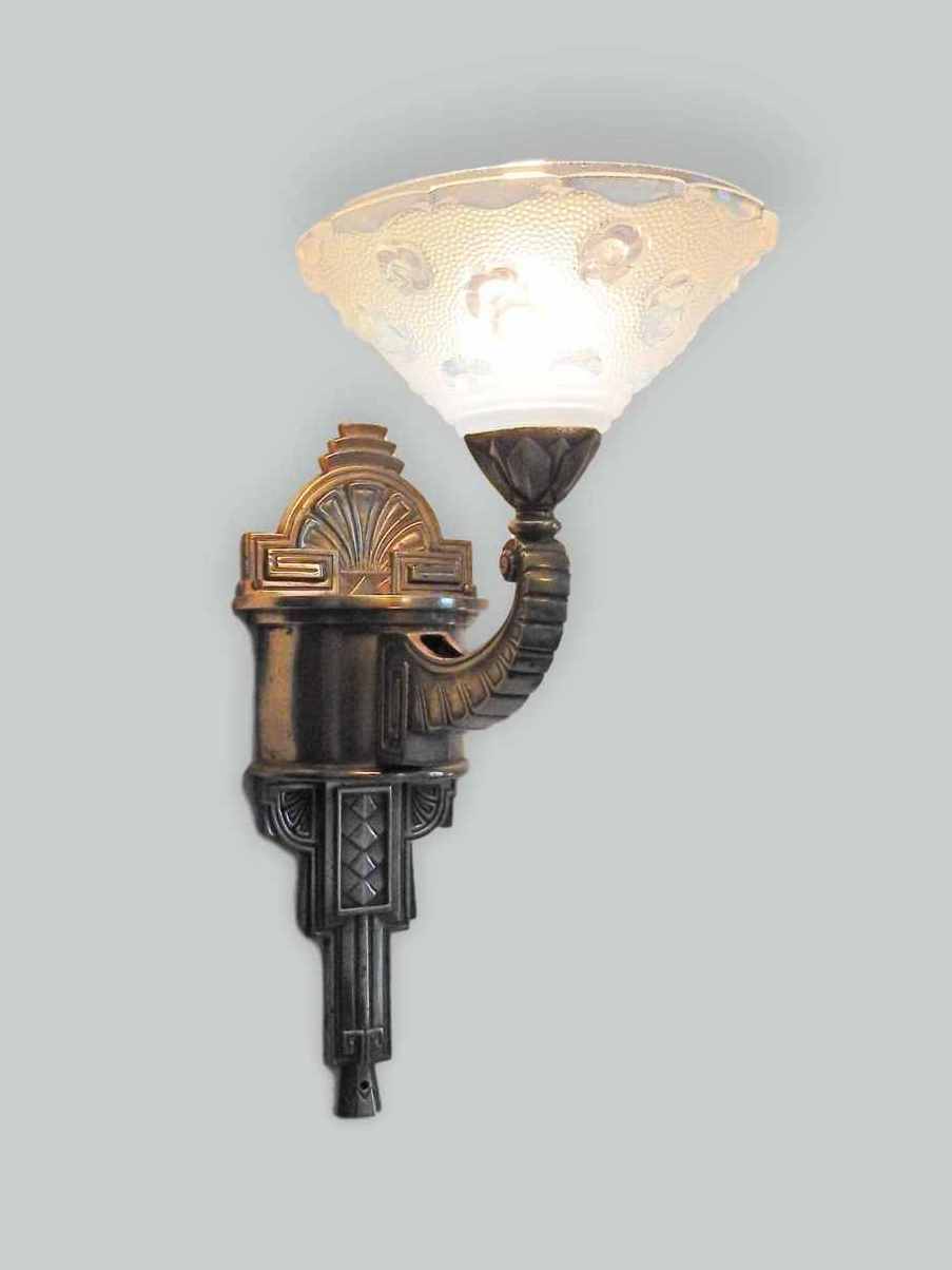Ezan (Jean Gauthier) | 2 Large Art Deco Wall Lights | France c.1930 | SOLD