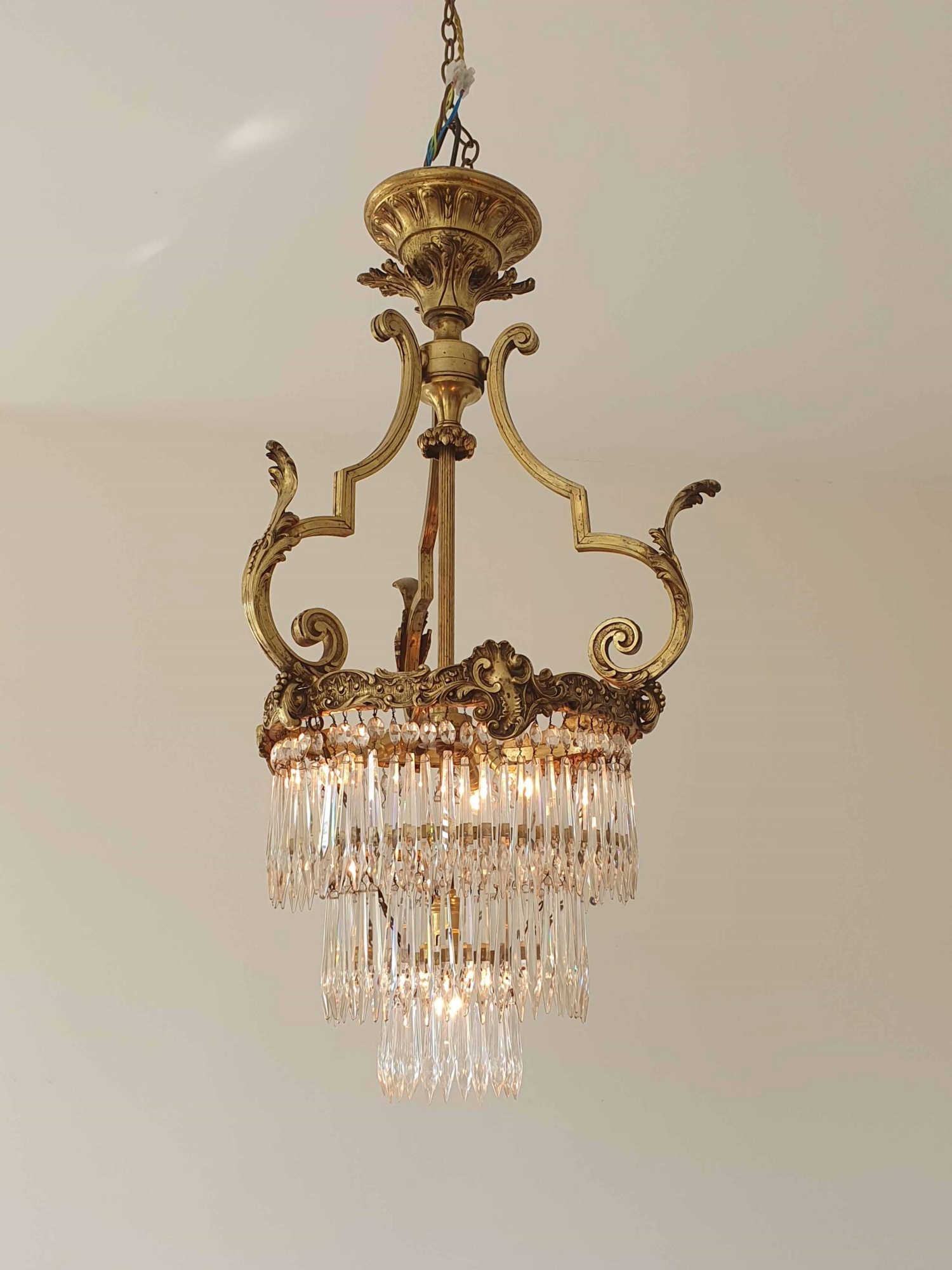 Fonderies de Bronze, Nanterre & Lyon | Gilt-Brass & Glass Chandelier | France early c.20th | SOLD - Image 3
